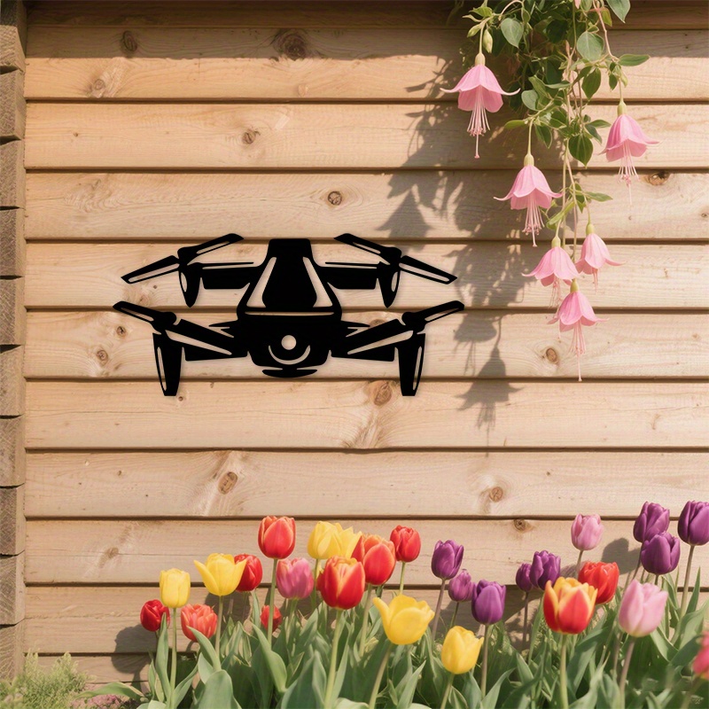 Office Tech - Modern Drone Silhouette Aluminum Wall Art