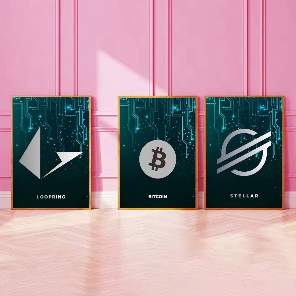 Tech Circuit Crypto Symbol Pos - Tech Office Wall ulasan dan harga