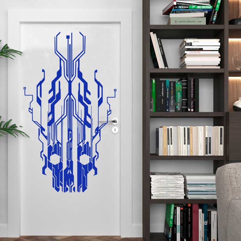 Chip Circuit Tech Skull Vinyl  - Tech Office Wall ulasan dan harga