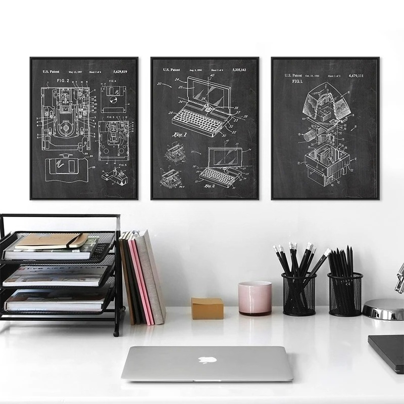 6Pcs Vintage Computer Patent W - Tech Office Wall ulasan dan harga