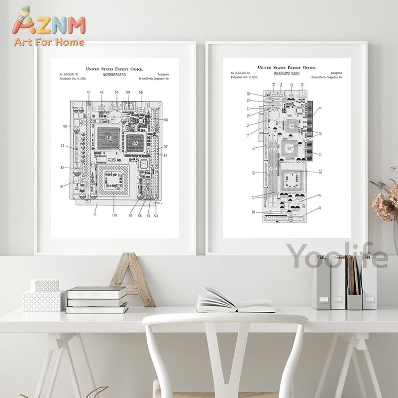 AZNM Computer Motherboard Pate - Tech Office Wall ulasan dan harga