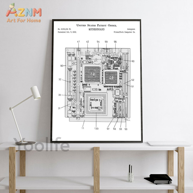 AZNM Computer Motherboard Pate - Tech Office Wall ulasan dan harga