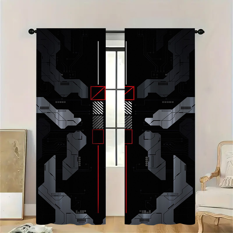 2pcs Mecha Tech Curtains with  - Tech Office Youtube ulasan dan harga