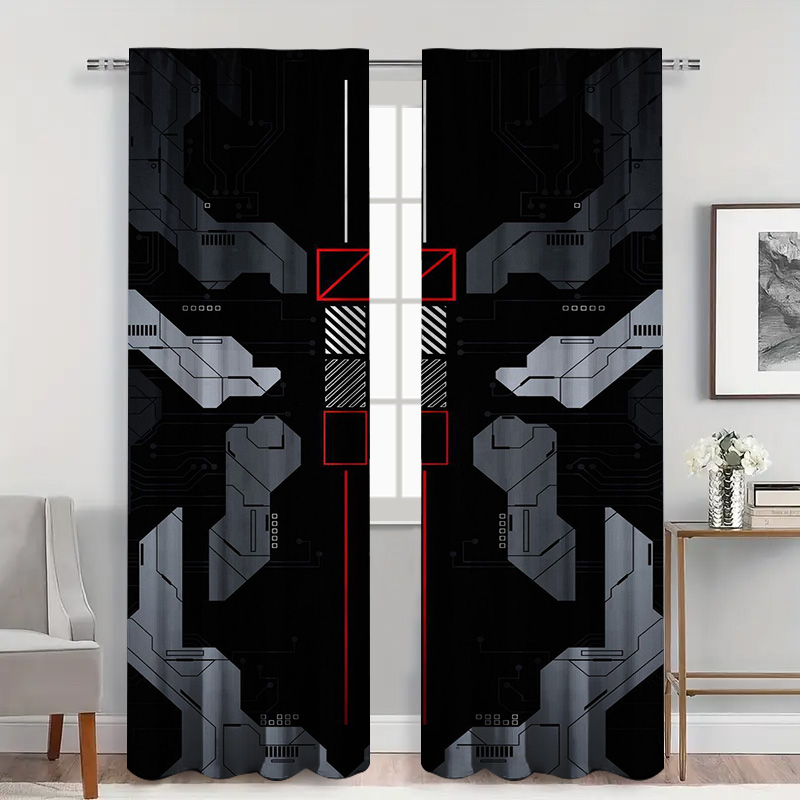 2pcs Mecha Tech Curtains with  - Tech Office Youtube ulasan dan harga