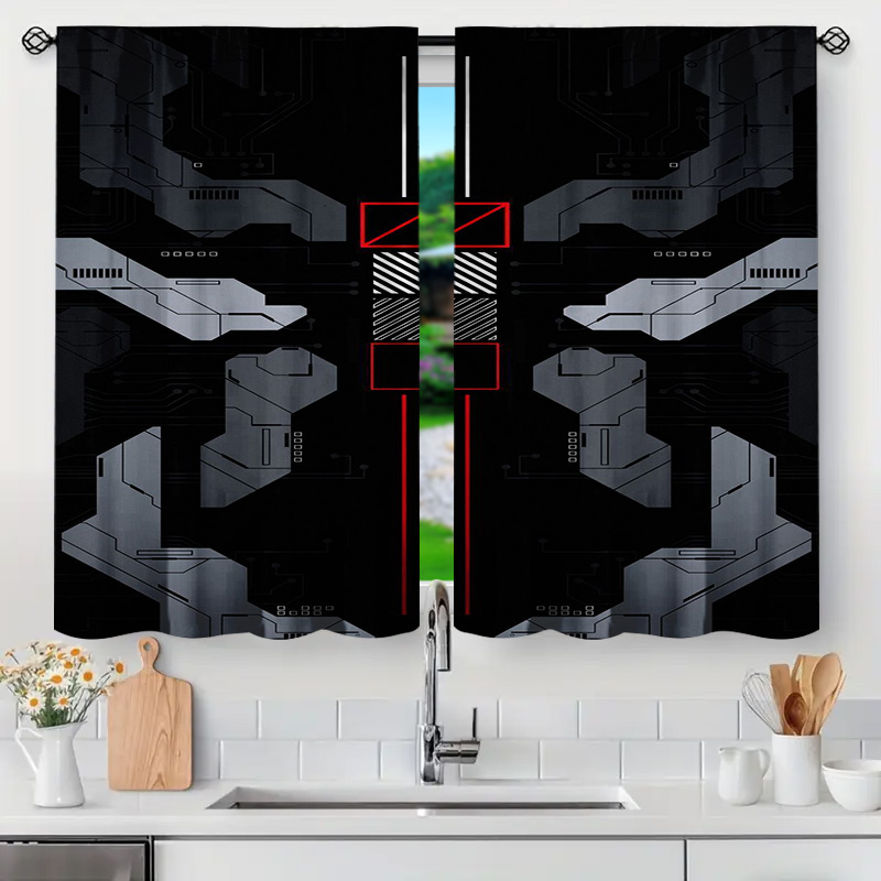 2pcs Mecha Tech Curtains with  - Tech Office Youtube ulasan dan harga
