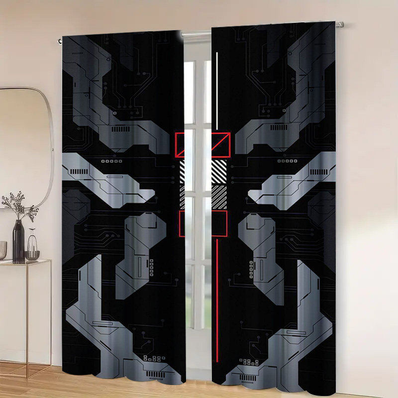 2pcs Mecha Tech Curtains with  - Tech Office Youtube ulasan dan harga