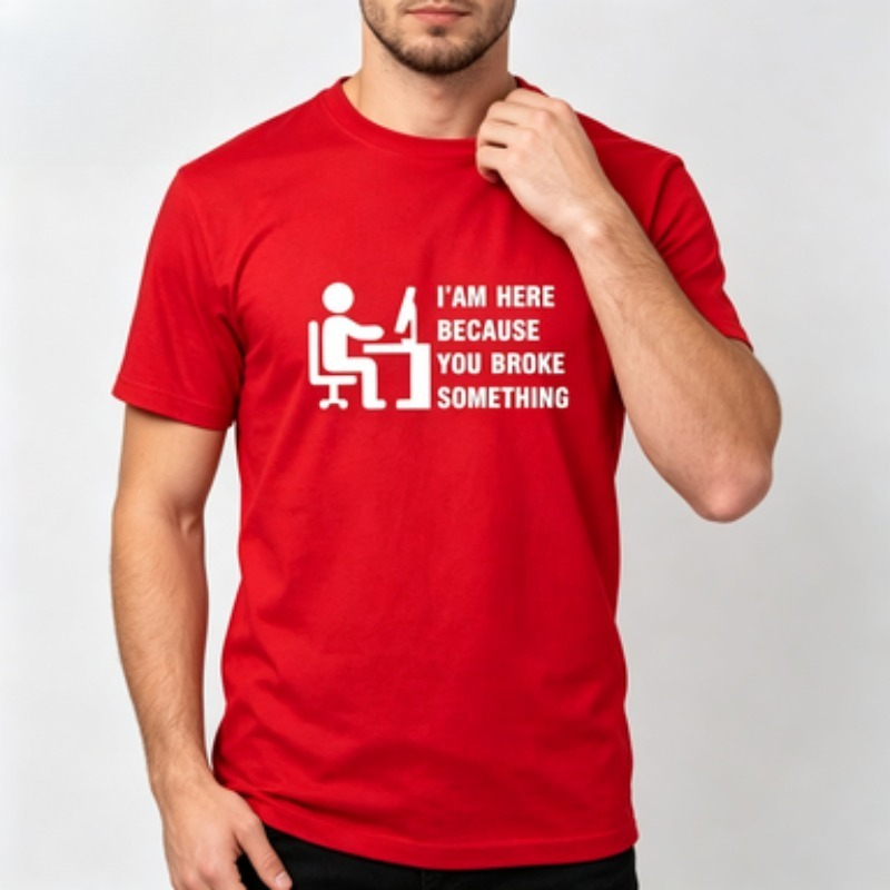 Soft Cotton Men T-shirt Tech S - The Office It Tech ulasan dan harga