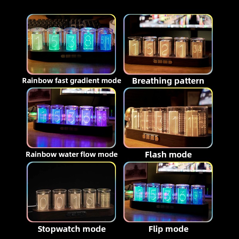 LED Nixie Tube Clock RGB Gamin - Tech Office Youtube ulasan dan harga