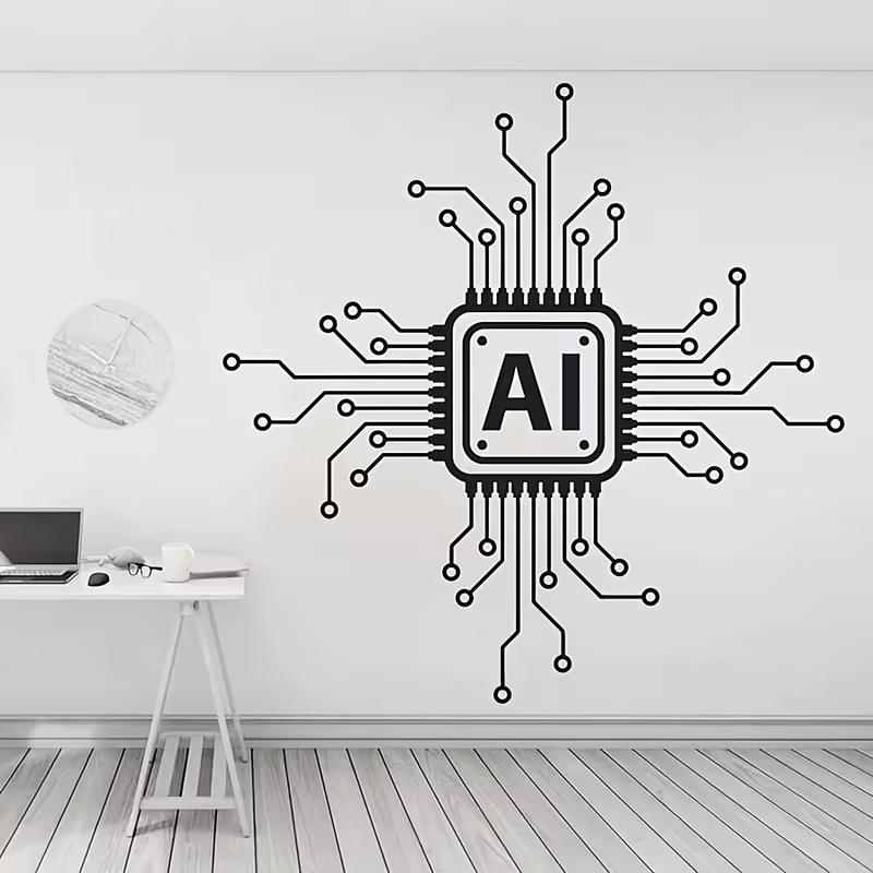 AI Technology Circuit Board Vi - Tech Office Wall ulasan dan harga