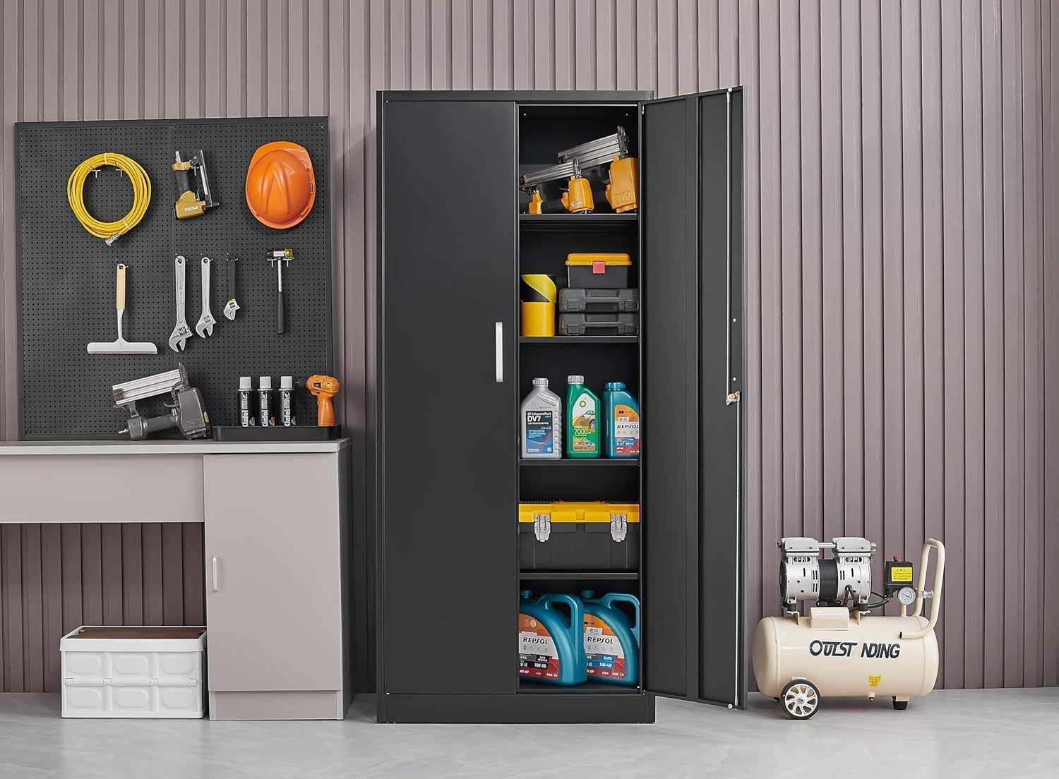 Metal Storage Cabinet With Adj - Office Tech ulasan dan harga