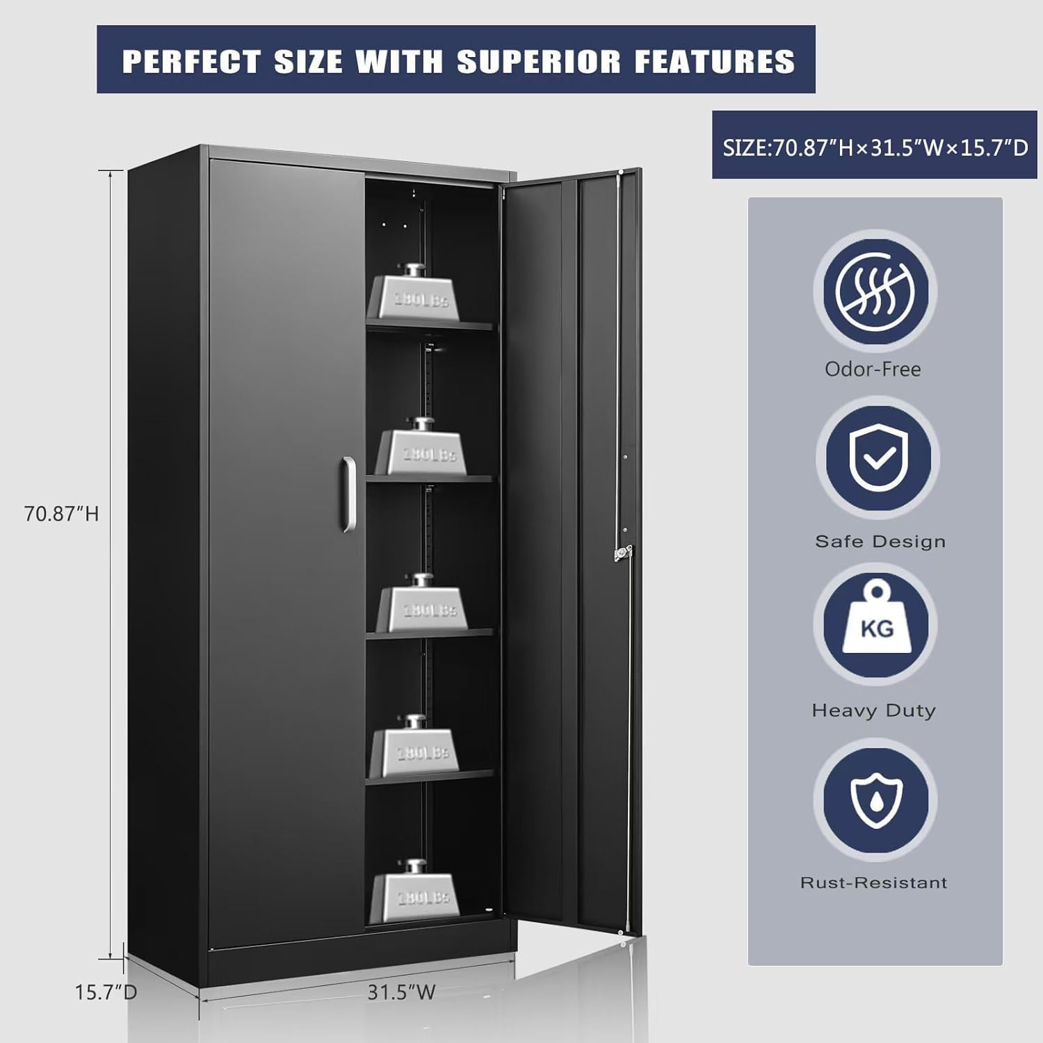 Metal Storage Cabinet With Adj - Office Tech ulasan dan harga