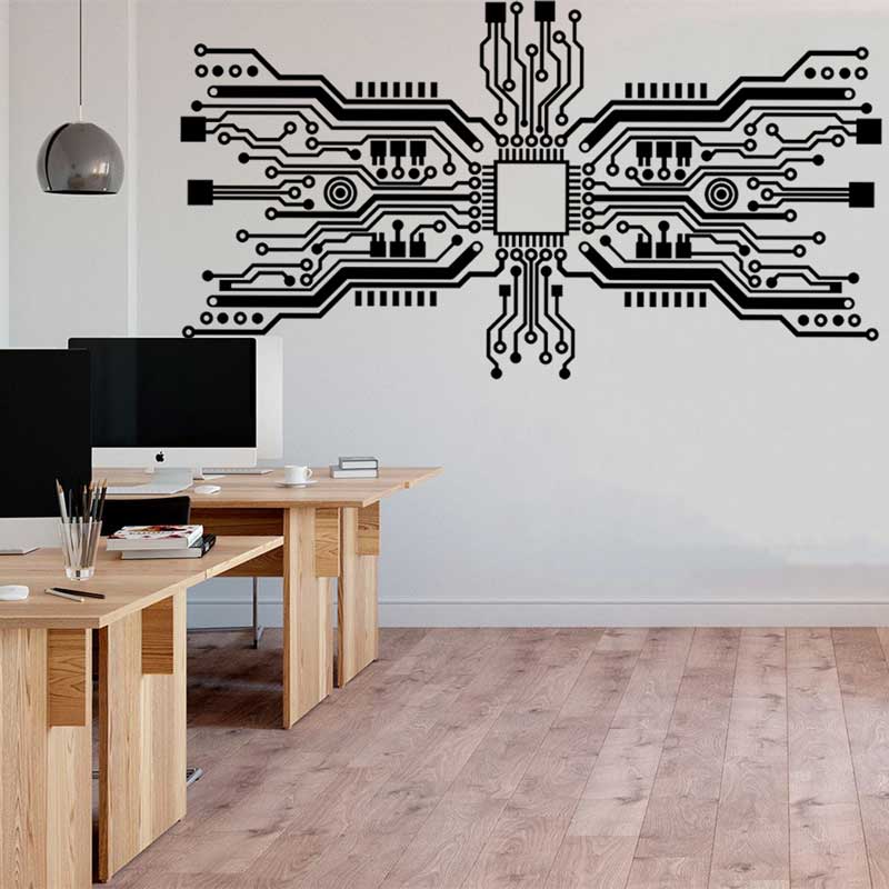 Circuit Board Chip Wall Sticke - The Office It Tech ulasan dan harga