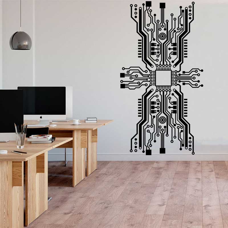 Circuit Board Chip Wall Sticke - The Office It Tech ulasan dan harga