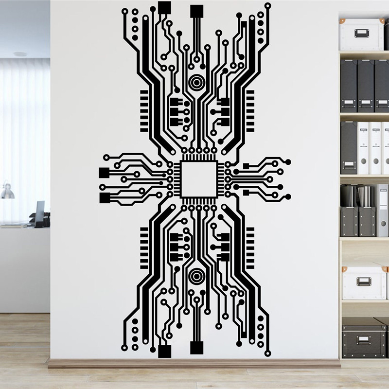 Circuit Board Chip Wall Sticke - The Office It Tech ulasan dan harga