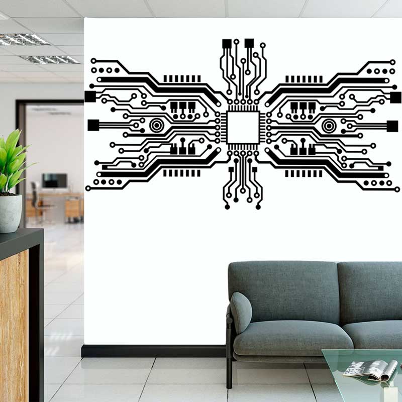 Circuit Board Chip Wall Sticke - The Office It Tech ulasan dan harga